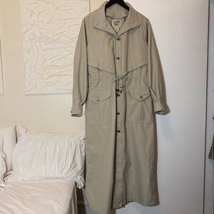 TravelSmith Beige Long Trench Coat